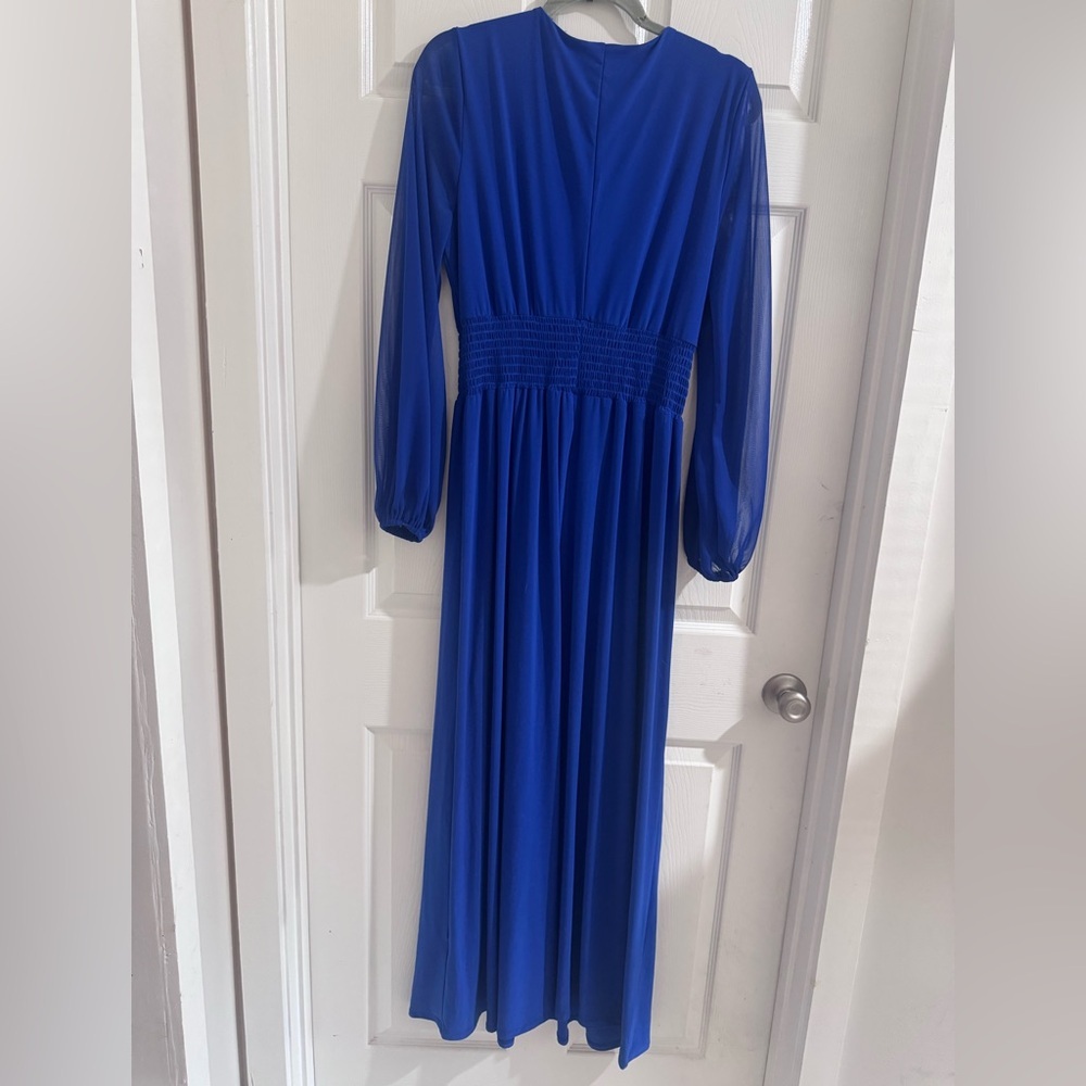 MARINA Blue Maxi Dress size L - Picture 6 of 10